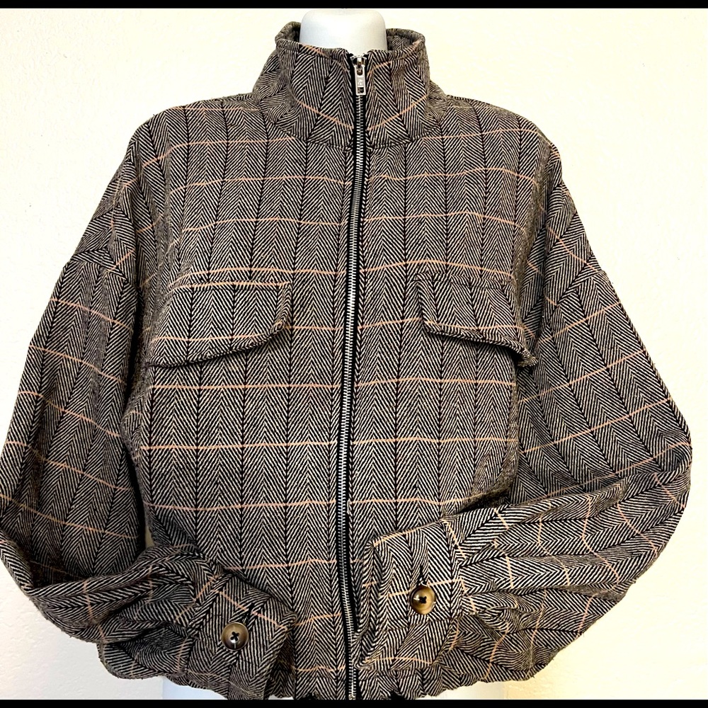 Platted brown pink tone jacket size L